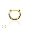 ENGRAVED ROPE SWIRL FILIGREE SEPTUM HINGED CLICKER